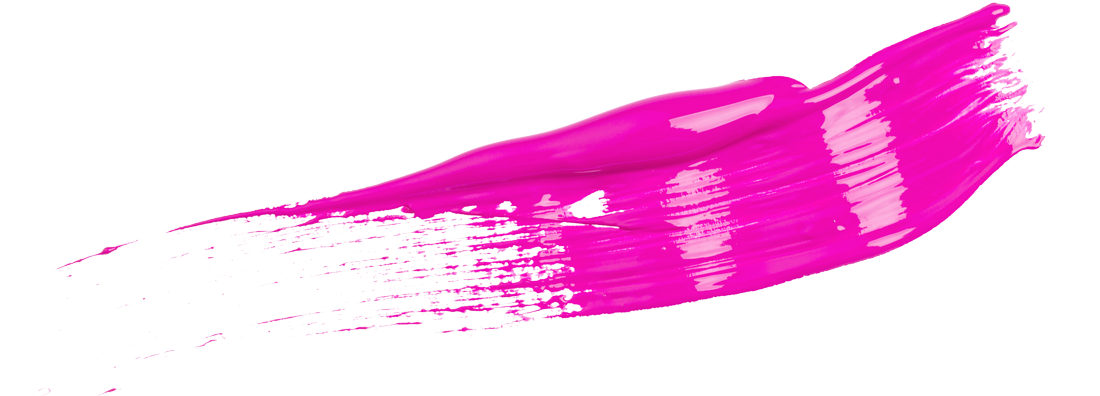 Vibrant pink paint stroke on a white background, symbolizing creativity and artistic expression, relevant to Art Acquisitions Ink's focus on unique art pieces.
