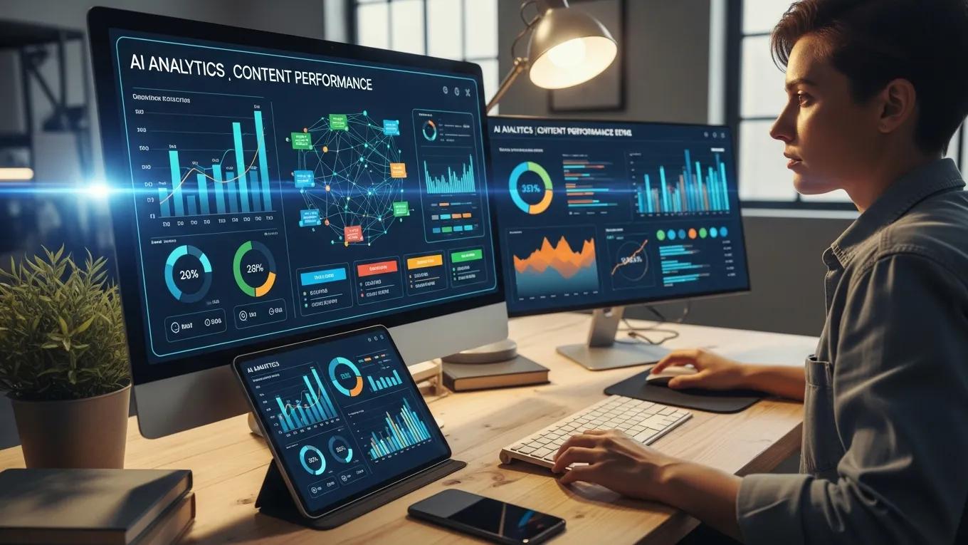 AI analytics enhancing content workflow management in a professional setting