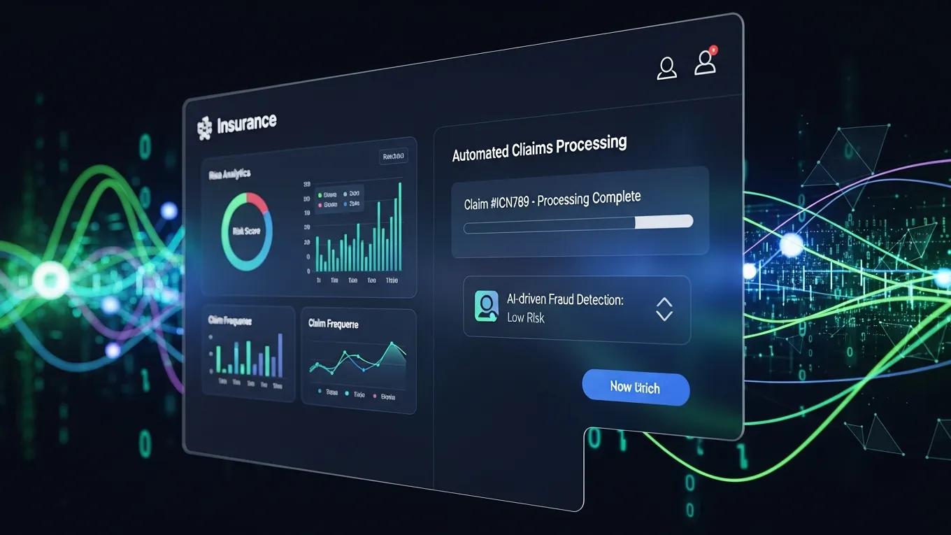AI technology enhancing insurance data management and claims automation with digital analytics