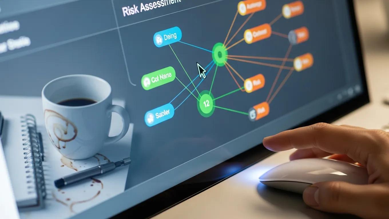 Close-up of risk assessment software interface used for AI risk mitigation
