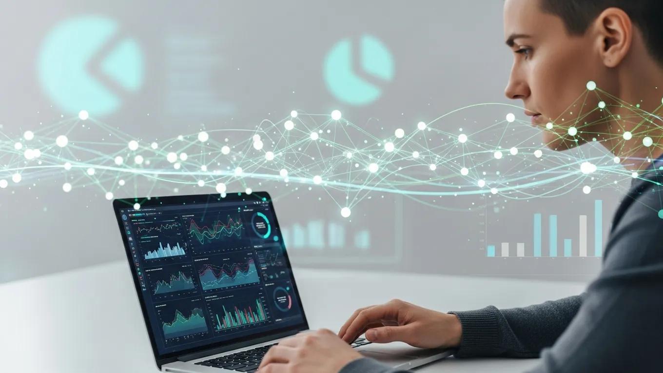 Data analyst working with advanced analytics software, representing predictive analytics techniques in claims forecasting