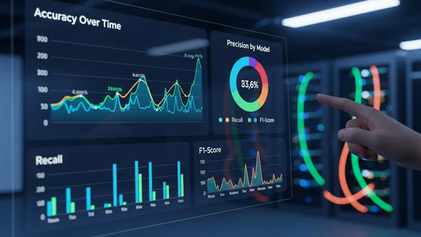 Digital dashboard showcasing AI adoption KPIs and performance metrics
