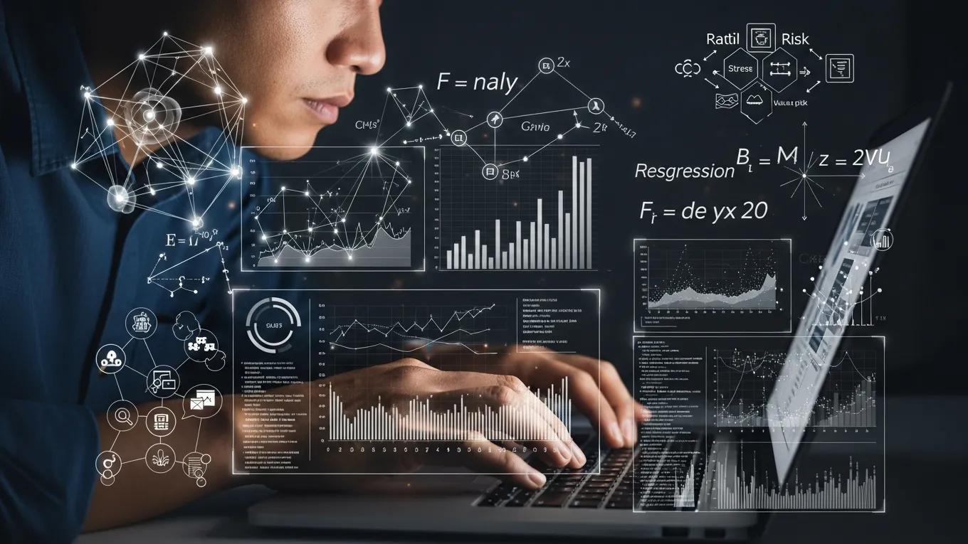 Individual analyzing data related to predictive risk analytics and probabilistic risk management
