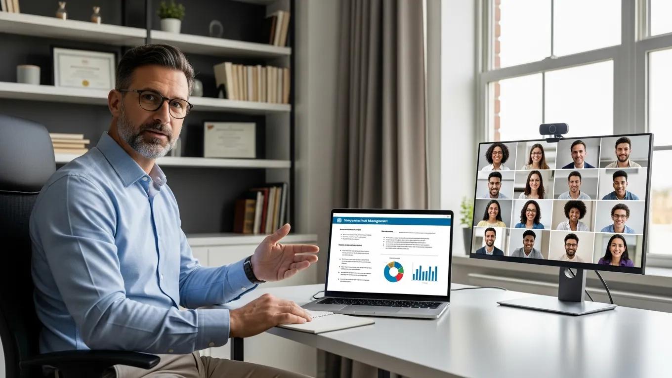 Virtual webinar on enterprise risk management with diverse online audience