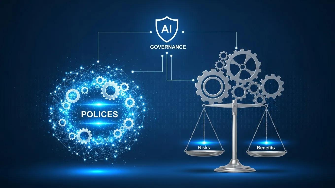 Visual representation of AI governance components in cybersecurity