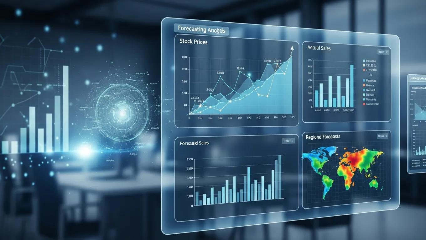 Visual representation of forecasting models used in enterprise risk analysis